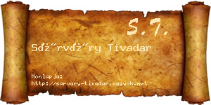 Sárváry Tivadar névjegykártya