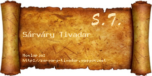 Sárváry Tivadar névjegykártya