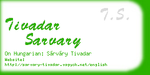 tivadar sarvary business card